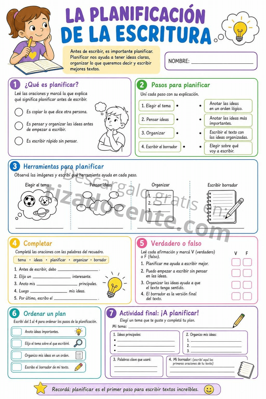 Recurso planificación de la escritura