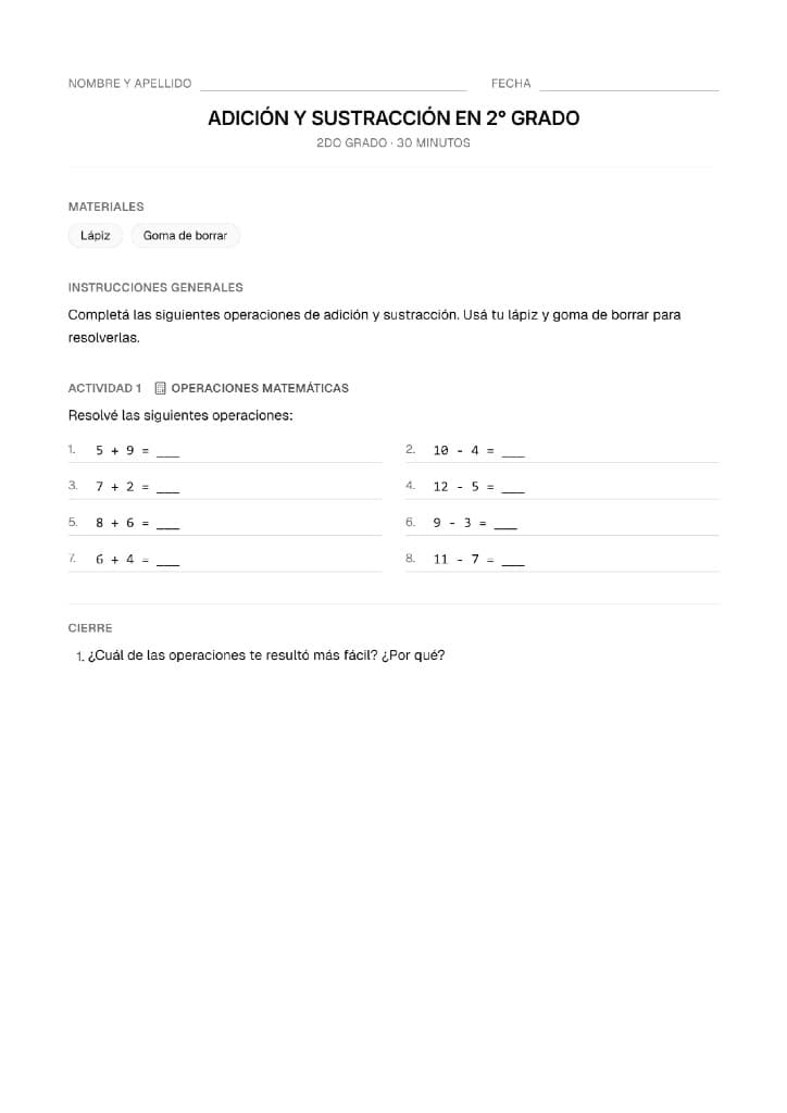 Ejercicios matemáticos para practicar cálculo