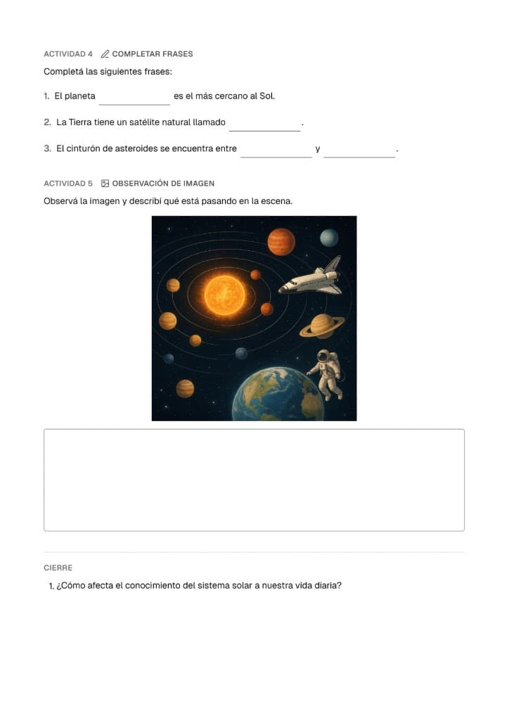 Actividad de observación de seres vivos para primaria